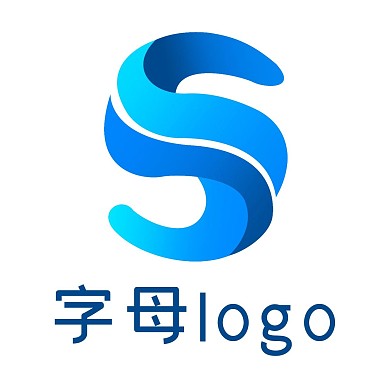 蓝色字母LOGO