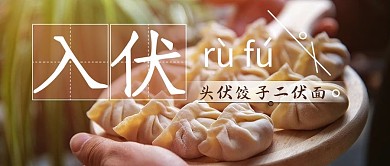 入伏夏天饺子棕色写实公众号首图