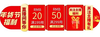 年货节直播福利红色电商胶囊