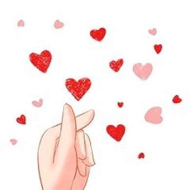 千库编辑原创元素红色爱心比心心透明底免抠表情包插画元素