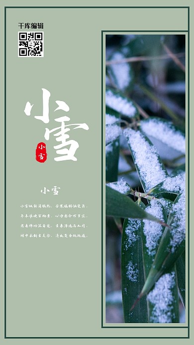 小雪雪绿色混搭海报