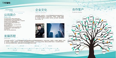 淡色企业文化宣传公司简介展板
