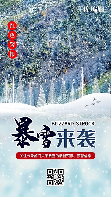 自然灾害暴雪来袭预警海报