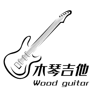 黑色线条吉他LOGO