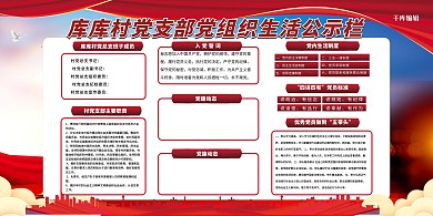 公示栏党组织红色党建风展板