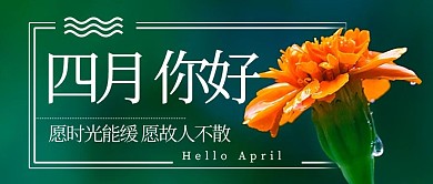 四月你好植物彩色简约公众号首图