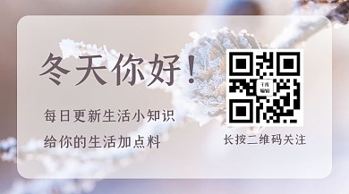冬天你好关注二维码二维码白色简约关注二维码