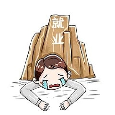 千库编辑原创元素手绘就业难表情包