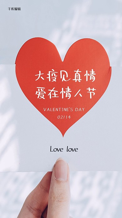情人节214情人节红色摄影海报