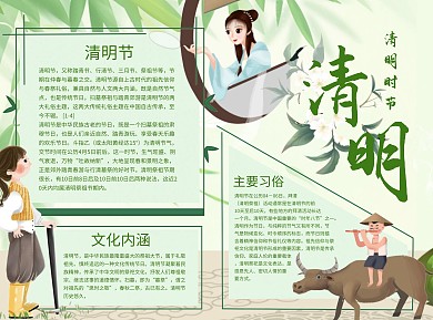 清明习俗Word手抄报