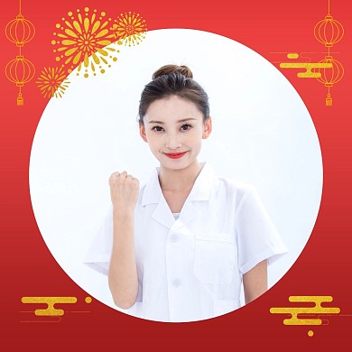 千库编辑原创元素红色喜庆新年头像框