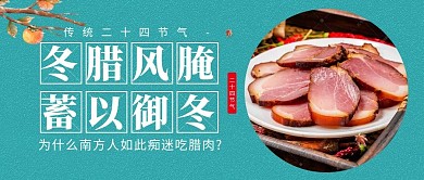 大雪节气腊肉绿色写实摄影公众号首图