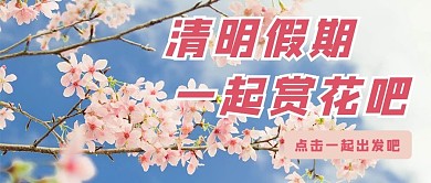 清明踏青花粉色摄影图公众号首图  