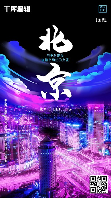 城市地标北京夜景海报