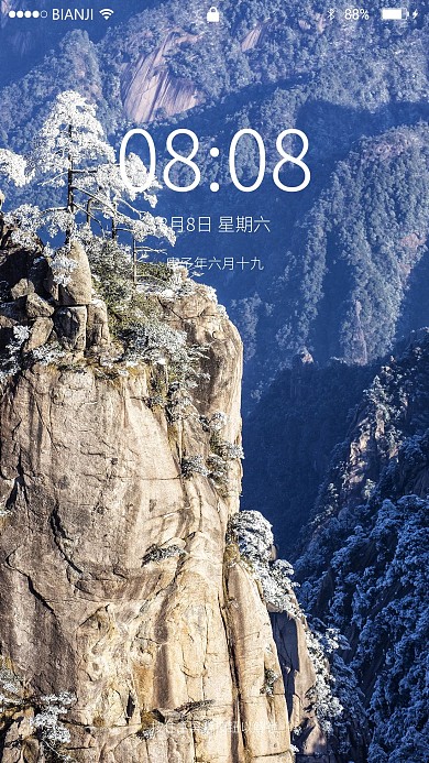 冬天松树白雪和山谷手机壁纸