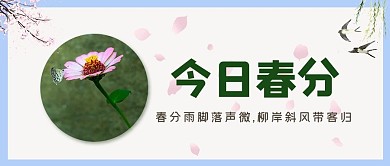 今日春分传统节气大字公众号首图