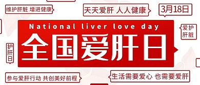 千库编辑原创元素全国爱肝日对话框红色简约公众号首图