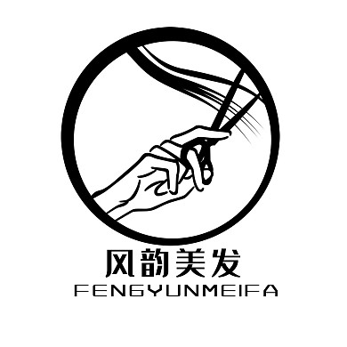 黑色美发线条LOGO
