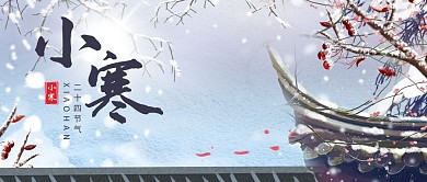 小寒雪蓝色简约公众号首图