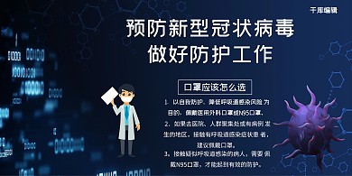 素材标题：预防新型病毒医生病毒黑色科技展板