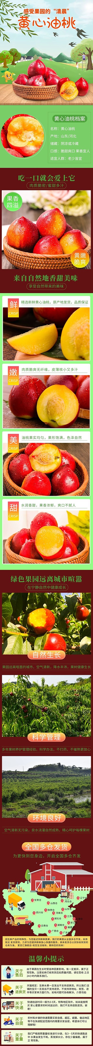 618黄心油桃黄色电商详情页