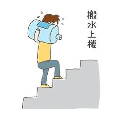手绘插画公益表情包帮忙搬水免抠元素下载