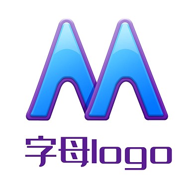 蓝色字母LOGO