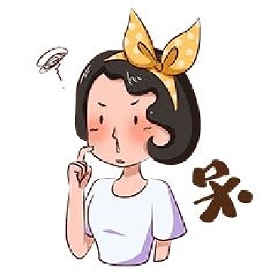 卡通都市少女主题黄发带女孩表情