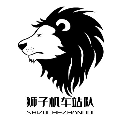 黑色简约狮子头LOGO