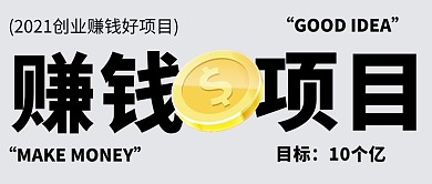 赚钱项目简约风金融灰色简约风公众号首图