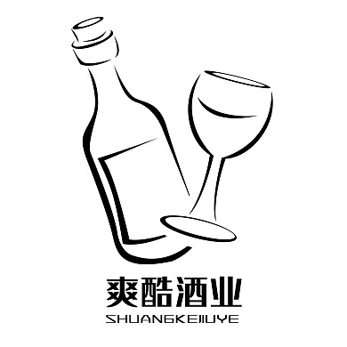 黑色线条酒瓶LOGO