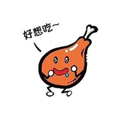 美食餐饮Q版炸鸡腿流口水表情