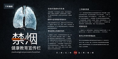 简约大气黑色禁烟健康教育宣传展板