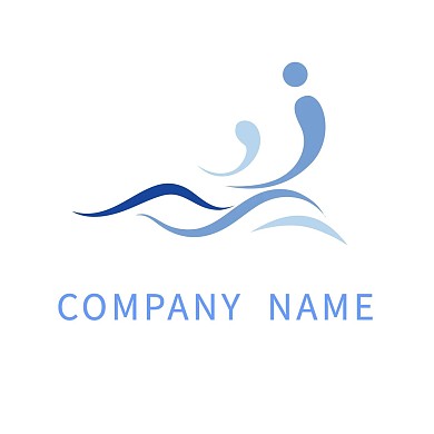 蓝色浪花海浪logo