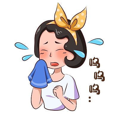 卡通都市少女主题黄发带女孩表情