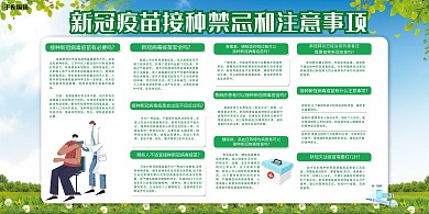 医疗新冠疫苗接种知识绿色简约展板