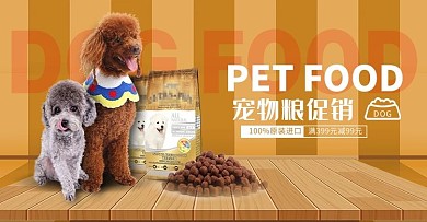 宠物用品黄色简约电商banner