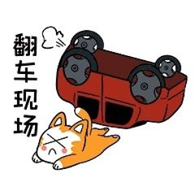 小狗翻车现场表情包