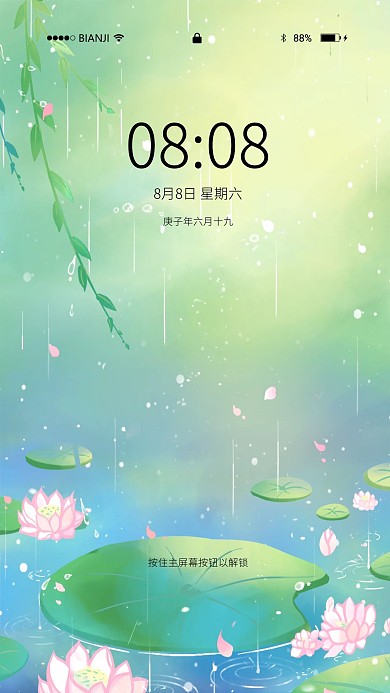 户外雨季池塘风景