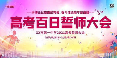 高考百日誓师大会红色简约展板