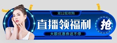 双12直播 渐变电商胶囊图banner