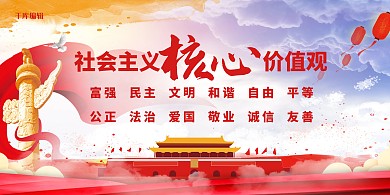 创意大气社会主义核心价值观展板
