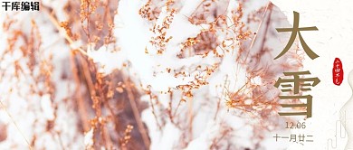 二十四节气大雪米色小清新公众