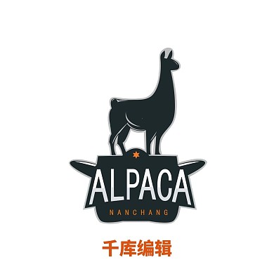 手绘黑白羊驼vi图标
