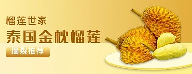 美团水果榴莲黄色小清新电商外卖店招banner
