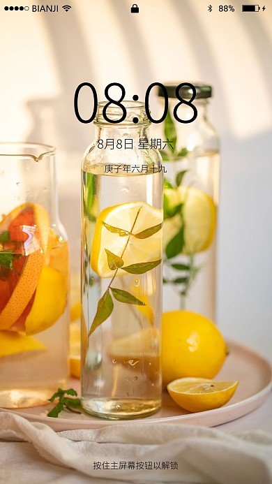 夏日水果和水果花茶手机壁纸