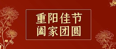重阳节首图重阳节菊花红色中国风主图