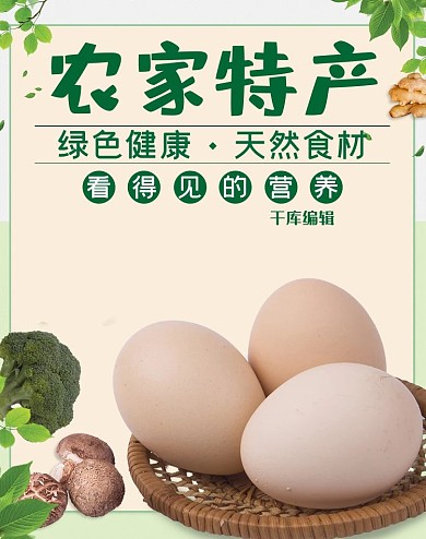 简约风农家新鲜蔬菜土鸡蛋农产品电商banner