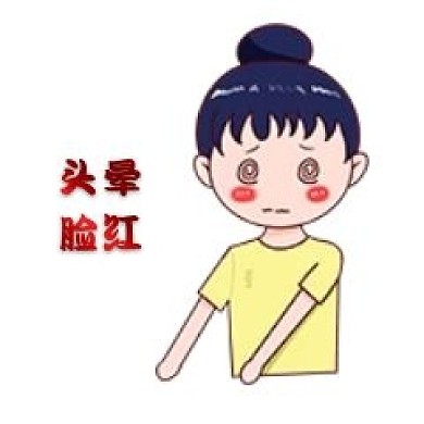 女孩晕眩头昏眼花脸红新媒体表情包