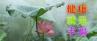 老年风表情包莲花绿色清新公众号首图